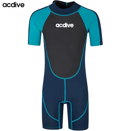Wholesale Youth Children 3mm Nylon Neoprene Customized Designs Colors Printings Aqua Sports Shorty Wetsuit