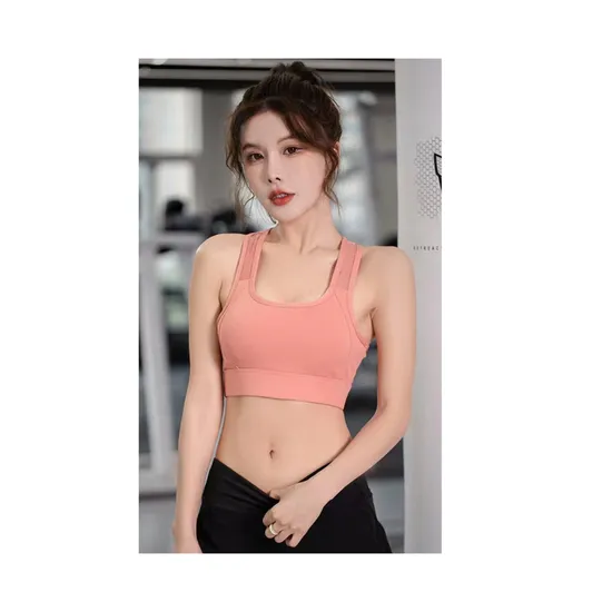 Women Running Shockproof Gathered Fitness Yoga Bra Activewear Bl18530