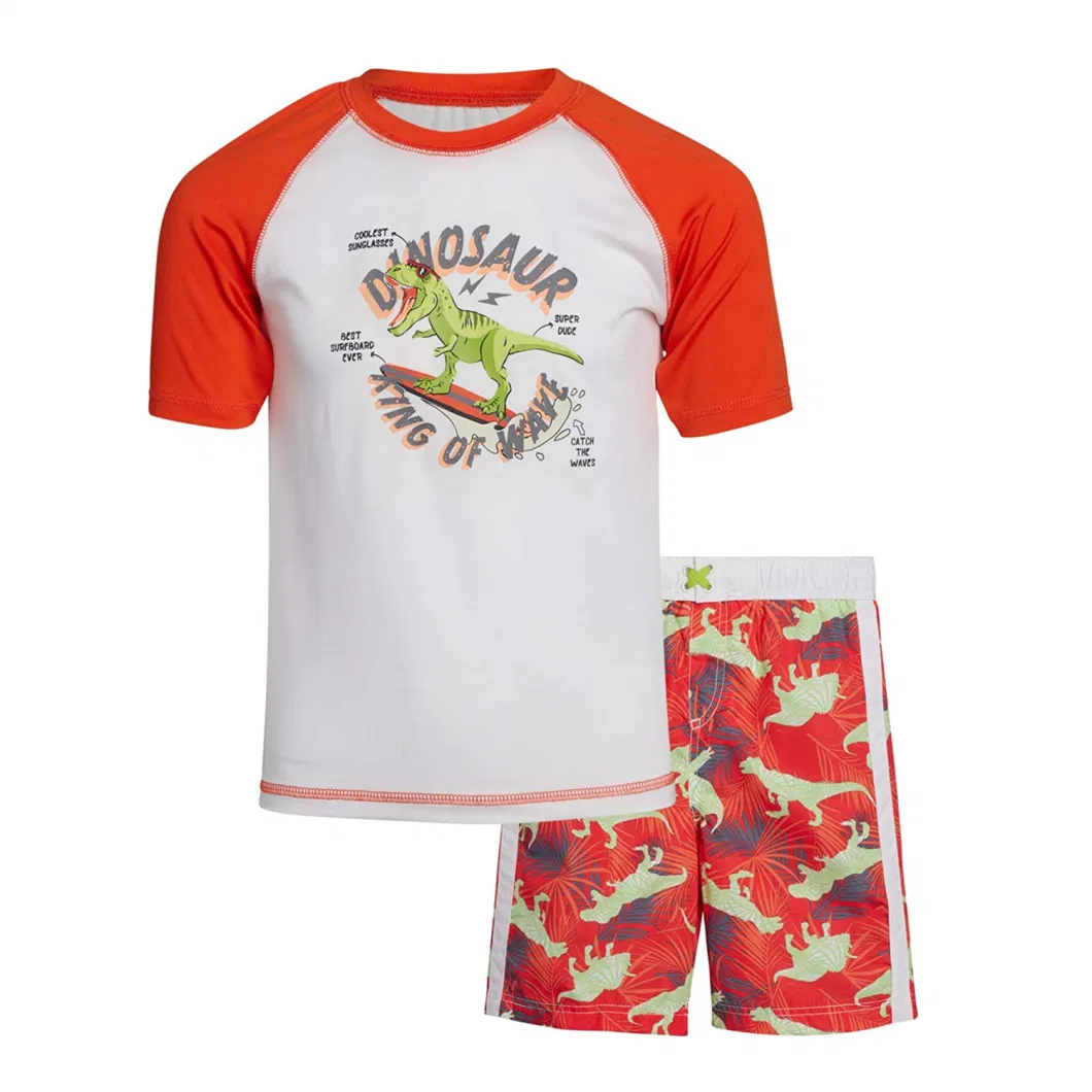 Boys&prime; Protective Sunsuit 2-Piece Swimsuit Trunk and Rashguard