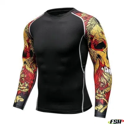 Custom Logo Sublimated Rash Guard Compression Printed Shirts for Men